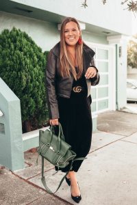 Ashley Zeal from Two Peas in a Prada shares two velvet looks from Macy's 1.State.