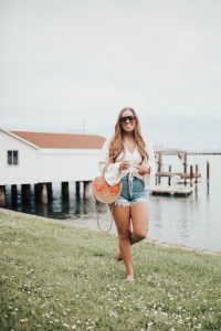 Ashley Zeal from Two Peas in a Prada shares the best jean shorts under $50. They are available at Nordstrom.