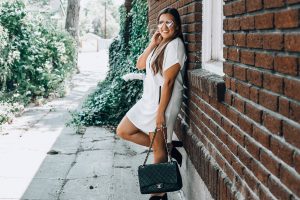 Ashley Zeal from Two Peas in a Prada shares a black and white dress under $50. Nordstrom Anniversary Sale 2018.