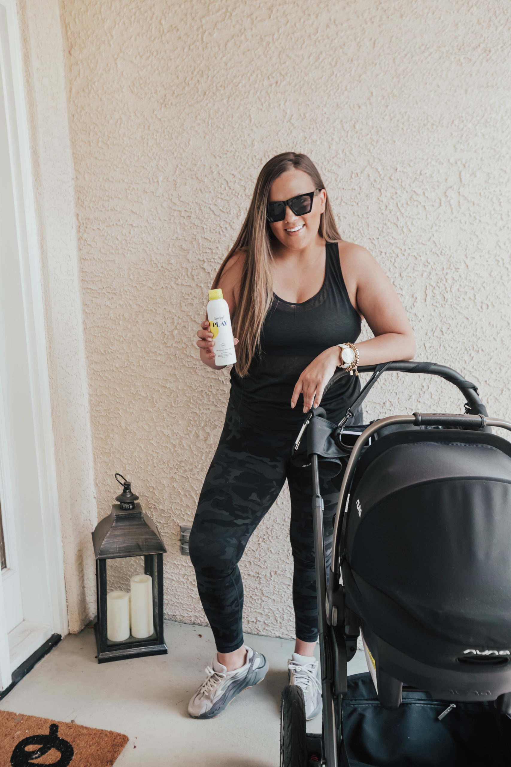 Reno fashion blogger, Ashley Zeal from The Ashley and Emily Blog, shares the best sunscreen spray for her stroller walks! 